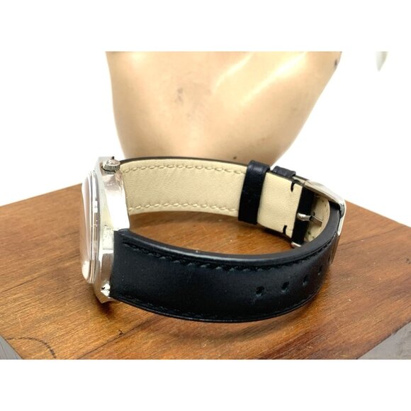 Jules Jurgensen Men's Watch Vintage Swiss Automatic Blue Dial Day Date 35mm - Picture 10 of 15